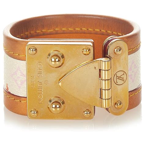 manchette louis vuitton femme or et blanc